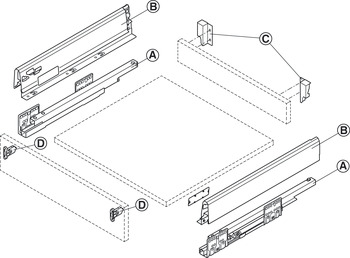 Matrix Box S, комплект ящика, 35 кг, белый, 84x400 мм, soft-close